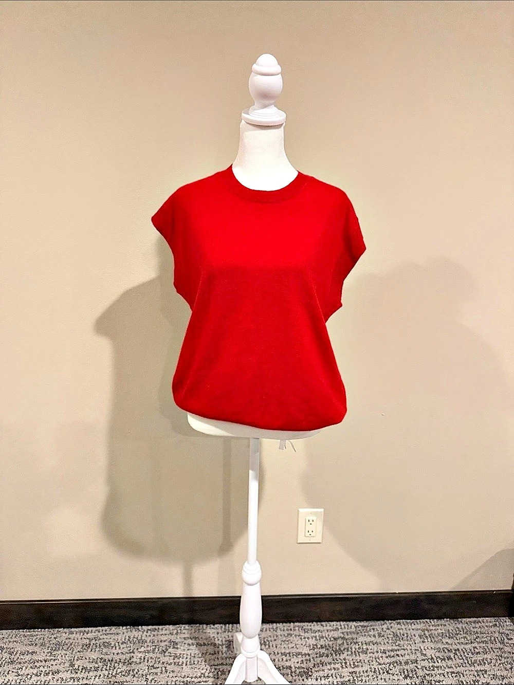Zara Red Short Sleeve Top Size Small